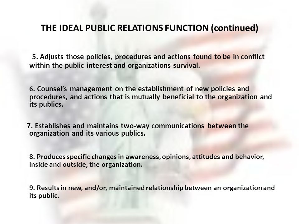 Functions of public relations paper